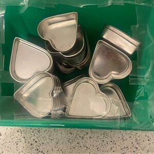 Heart-Shaped Silver Tins